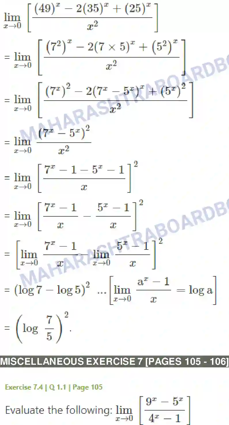 Maharashtra Board Solution Class-11 Mathematics+&+Statistics+-+1 Limits Image 38