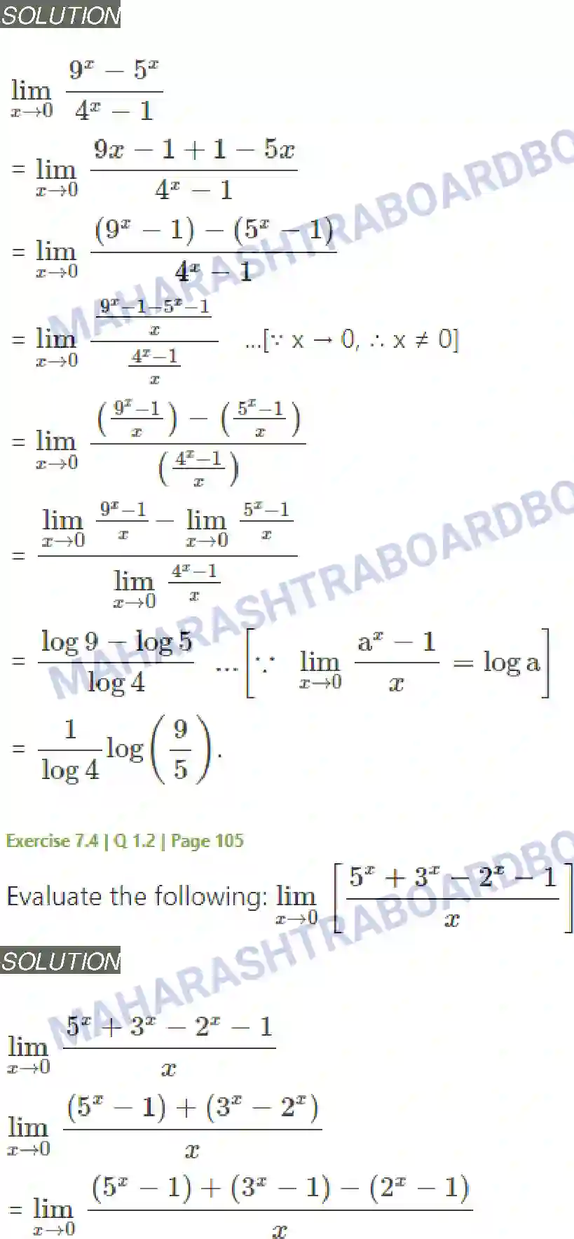 Maharashtra Board Solution Class-11 Mathematics+&+Statistics+-+1 Limits Image 39