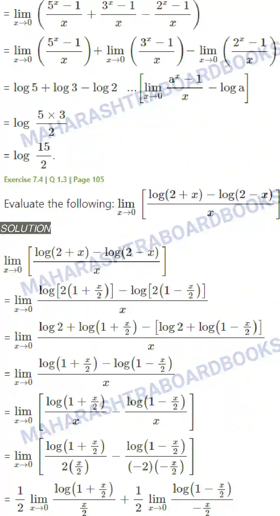 Maharashtra Board Solution Class-11 Mathematics+&+Statistics+-+1 Limits Image 40