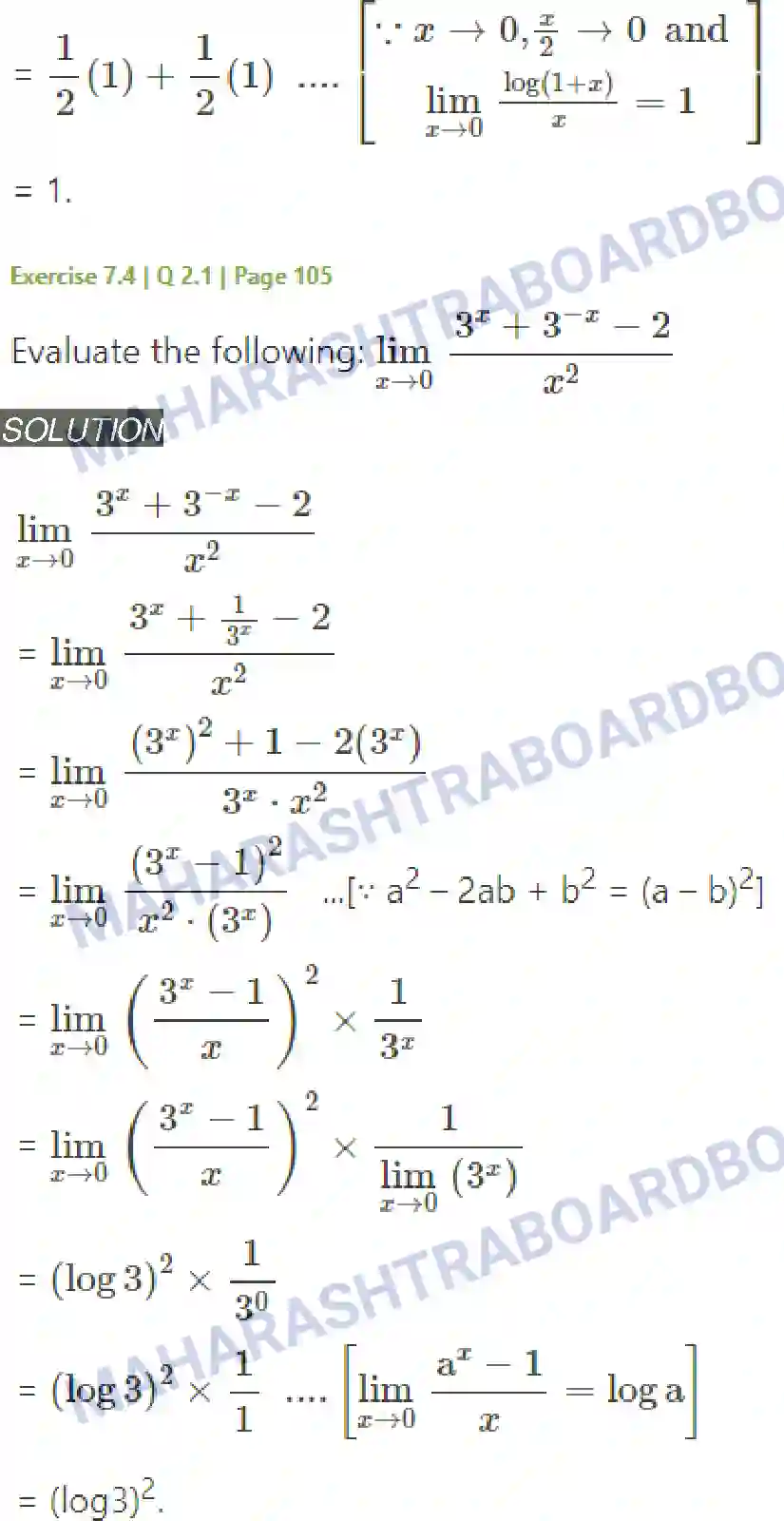 Maharashtra Board Solution Class-11 Mathematics+&+Statistics+-+1 Limits Image 41