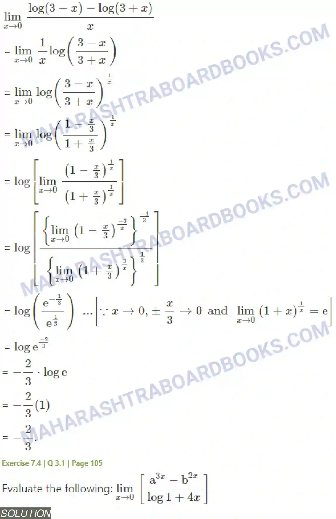 Maharashtra Board Solution Class-11 Mathematics+&+Statistics+-+1 Limits Image 43