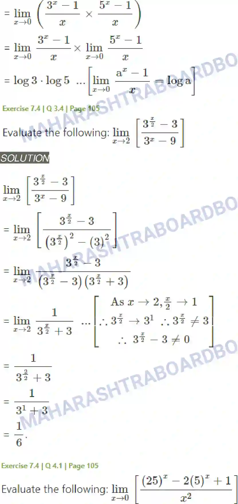 Maharashtra Board Solution Class-11 Mathematics+&+Statistics+-+1 Limits Image 46