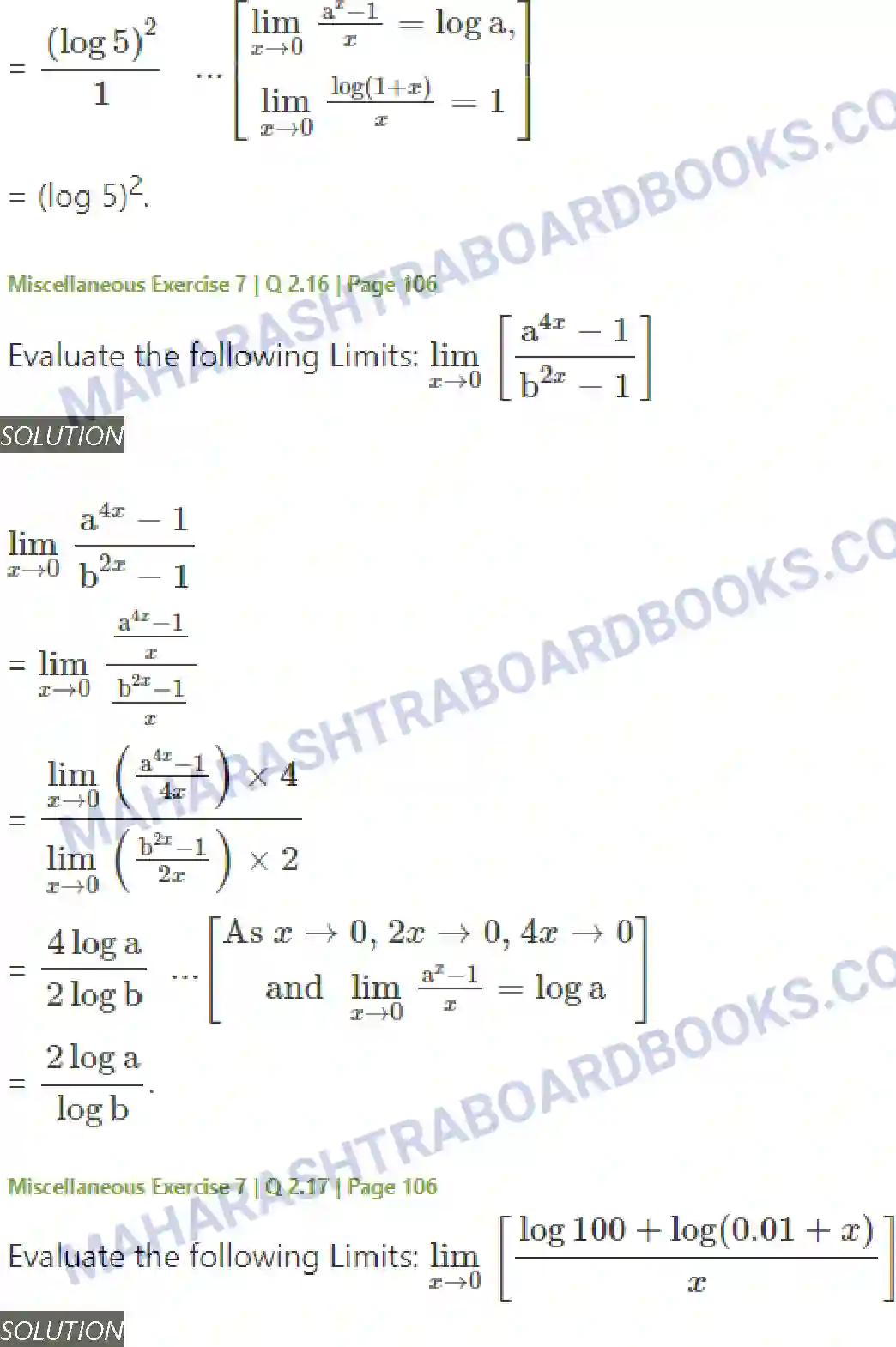 Maharashtra Board Solution Class-11 Mathematics+&+Statistics+-+1 Limits Image 59