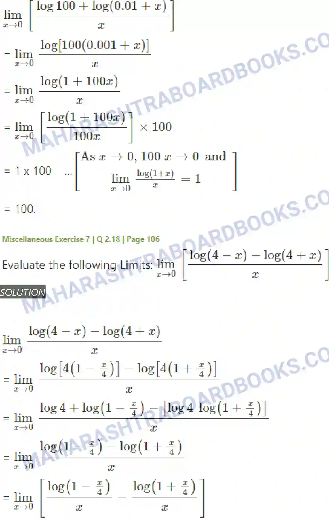 Maharashtra Board Solution Class-11 Mathematics+&+Statistics+-+1 Limits Image 60