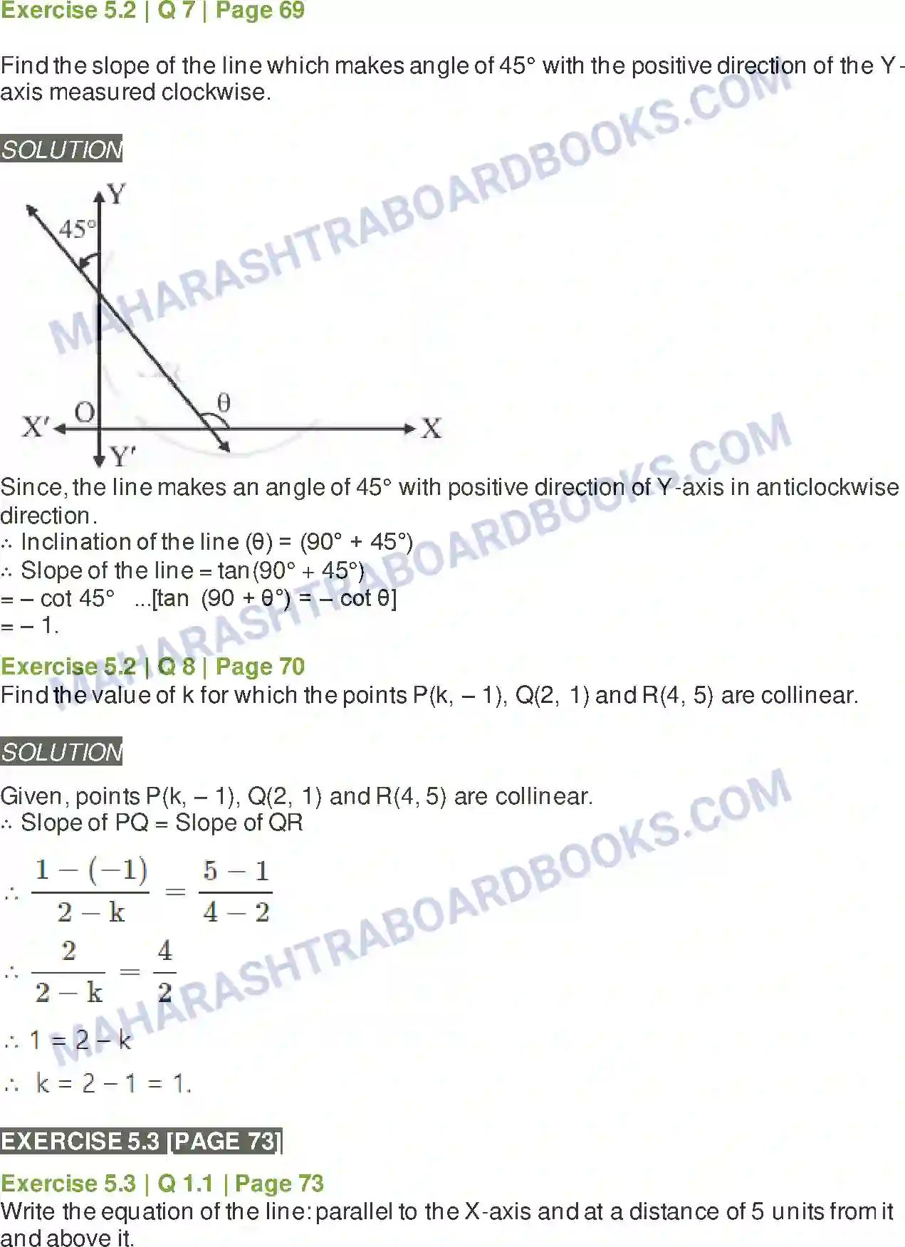 Maharashtra Board Solution Class-11 Mathematics+&+Statistics+-+1 Locus and Straight Line Image 10