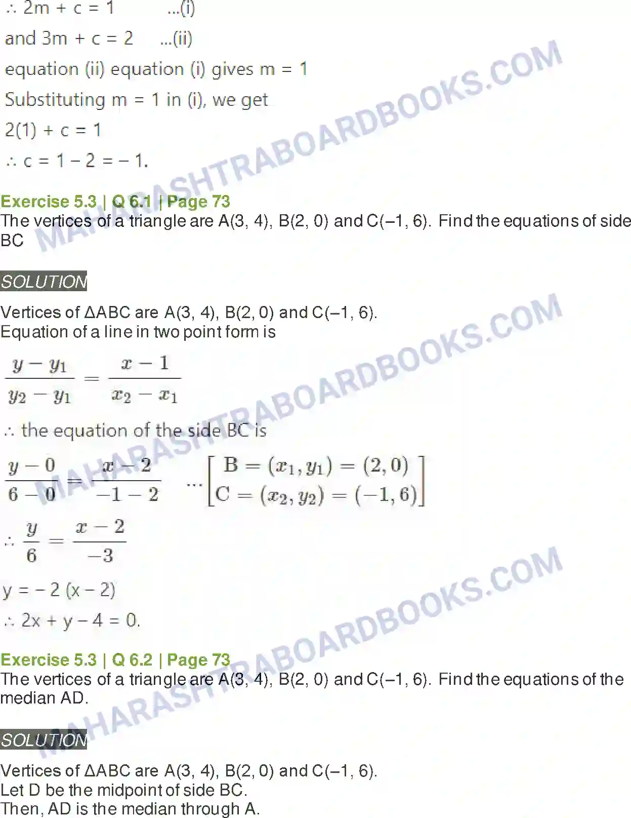 Maharashtra Board Solution Class-11 Mathematics+&+Statistics+-+1 Locus and Straight Line Image 14