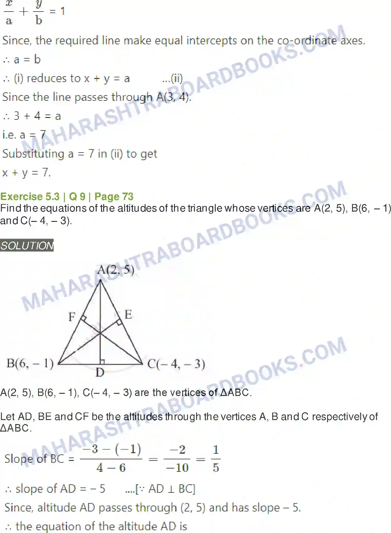 Maharashtra Board Solution Class-11 Mathematics+&+Statistics+-+1 Locus and Straight Line Image 18