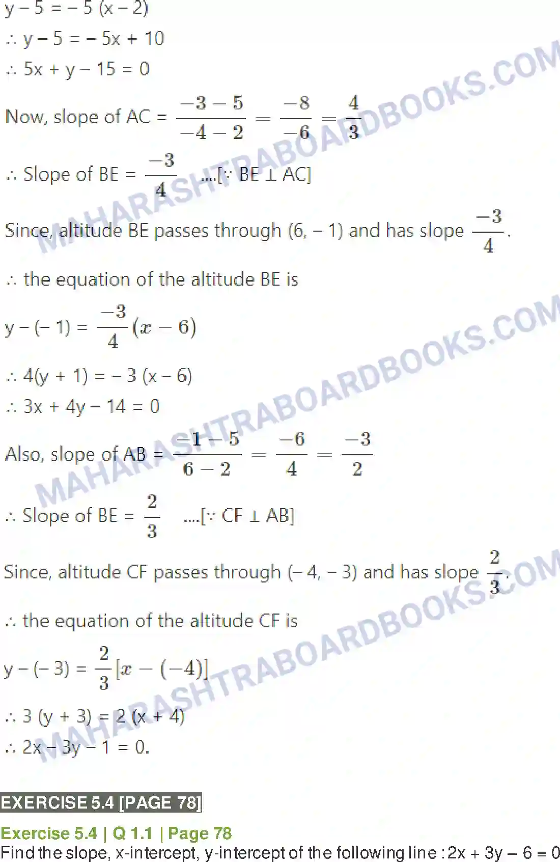 Maharashtra Board Solution Class-11 Mathematics+&+Statistics+-+1 Locus and Straight Line Image 19