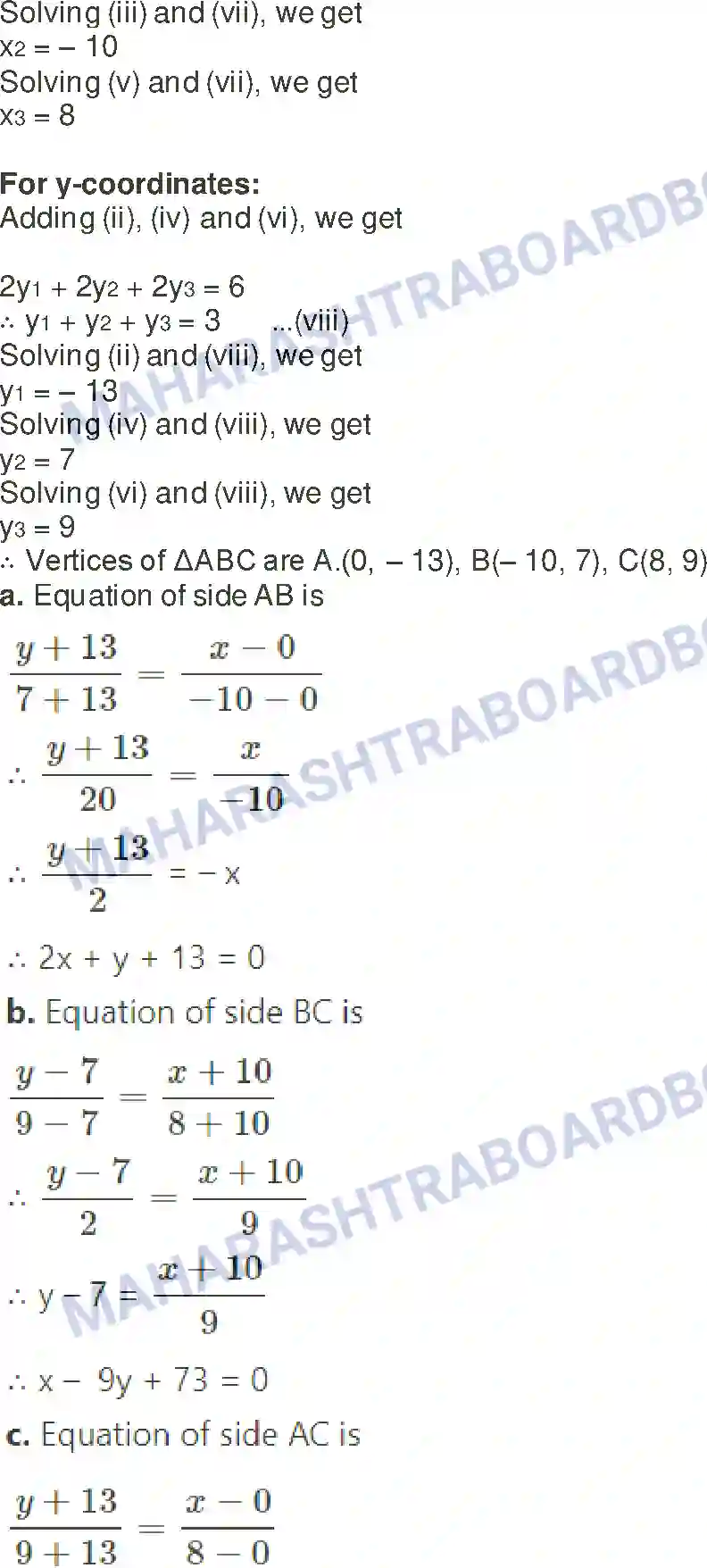 Maharashtra Board Solution Class-11 Mathematics+&+Statistics+-+1 Locus and Straight Line Image 29