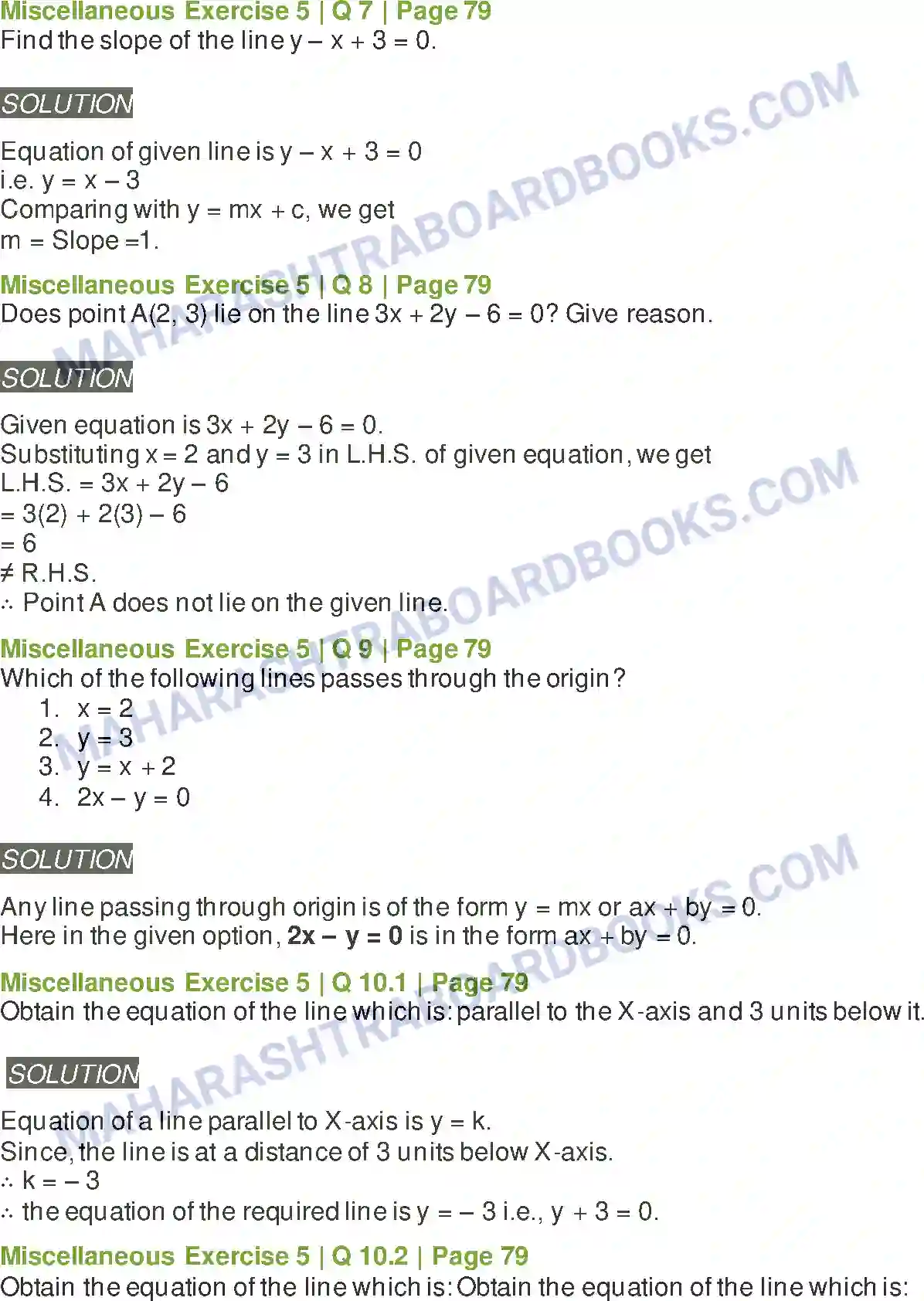 Maharashtra Board Solution Class-11 Mathematics+&+Statistics+-+1 Locus and Straight Line Image 37