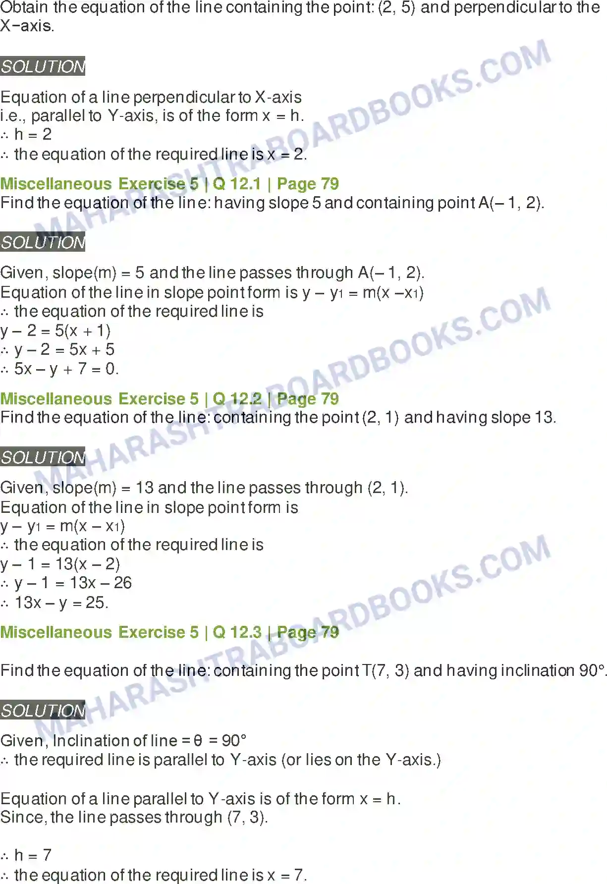 Maharashtra Board Solution Class-11 Mathematics+&+Statistics+-+1 Locus and Straight Line Image 39