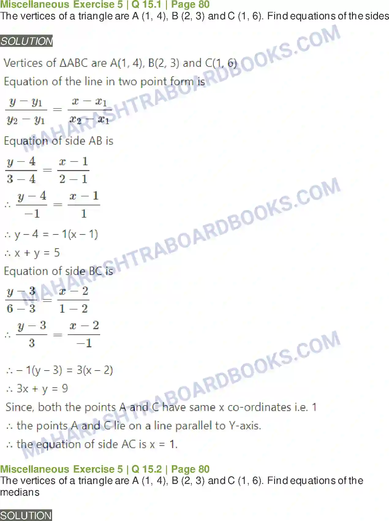 Maharashtra Board Solution Class-11 Mathematics+&+Statistics+-+1 Locus and Straight Line Image 43