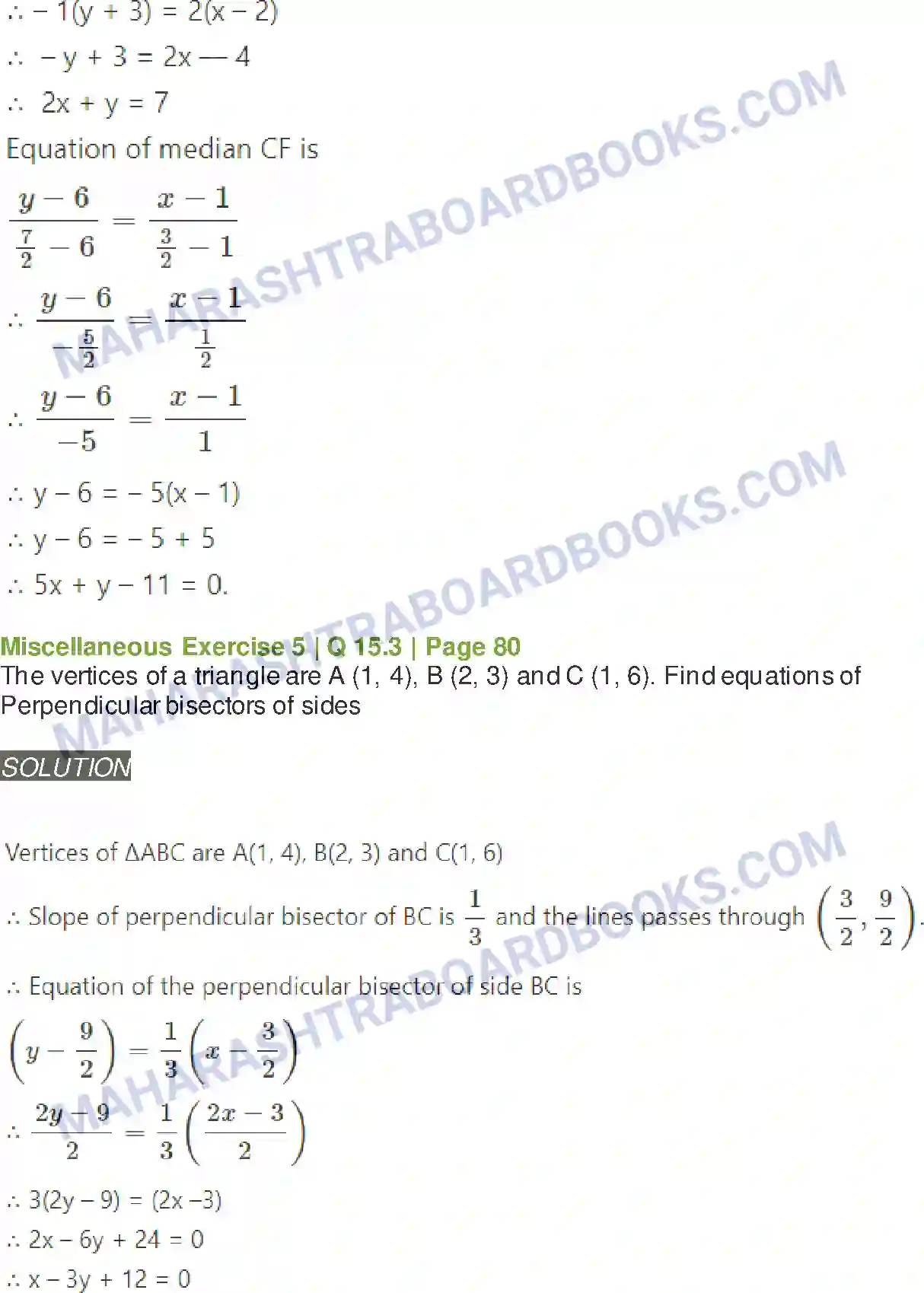 Maharashtra Board Solution Class-11 Mathematics+&+Statistics+-+1 Locus and Straight Line Image 45