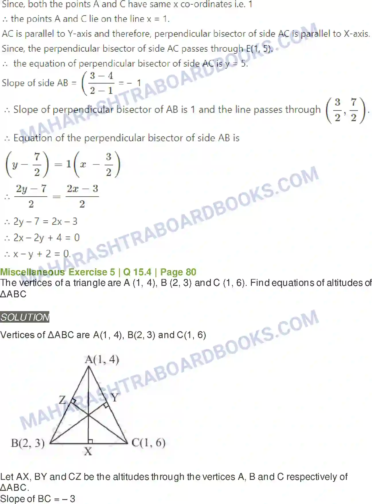 Maharashtra Board Solution Class-11 Mathematics+&+Statistics+-+1 Locus and Straight Line Image 46