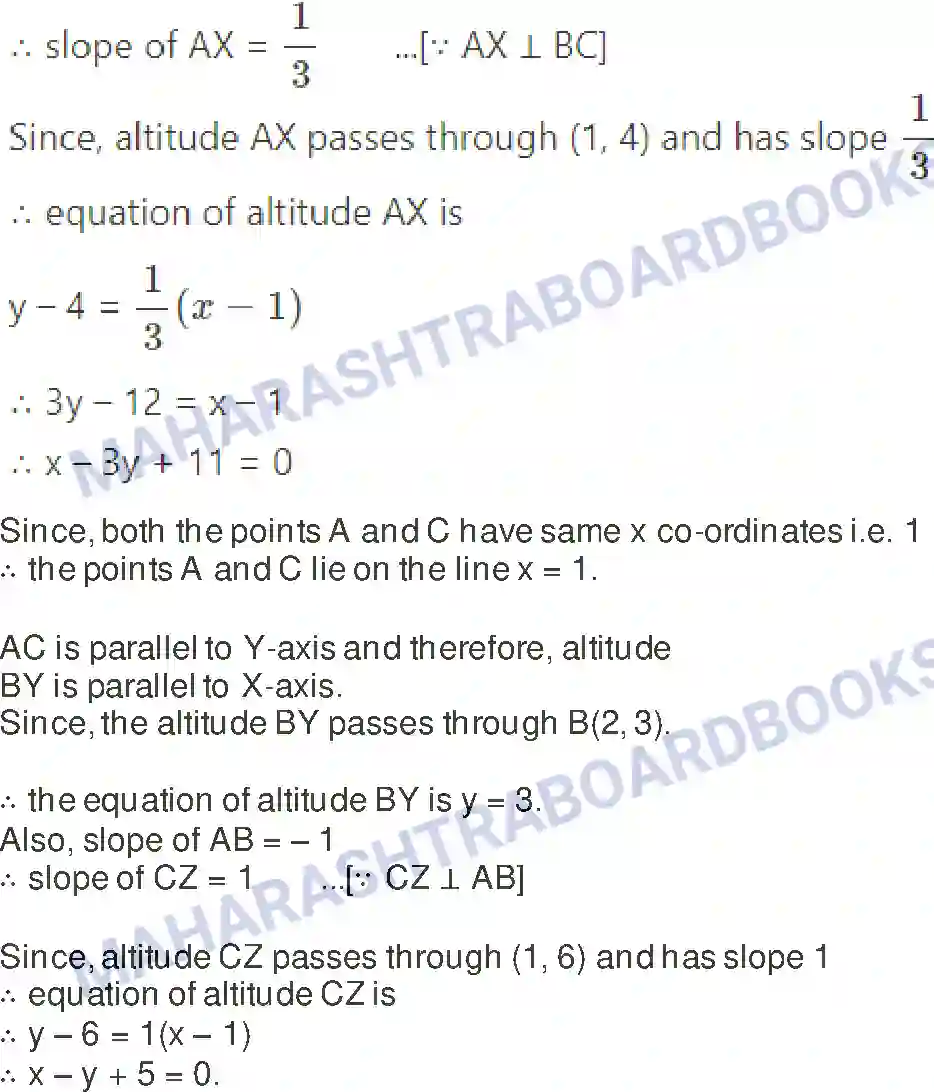 Maharashtra Board Solution Class-11 Mathematics+&+Statistics+-+1 Locus and Straight Line Image 47