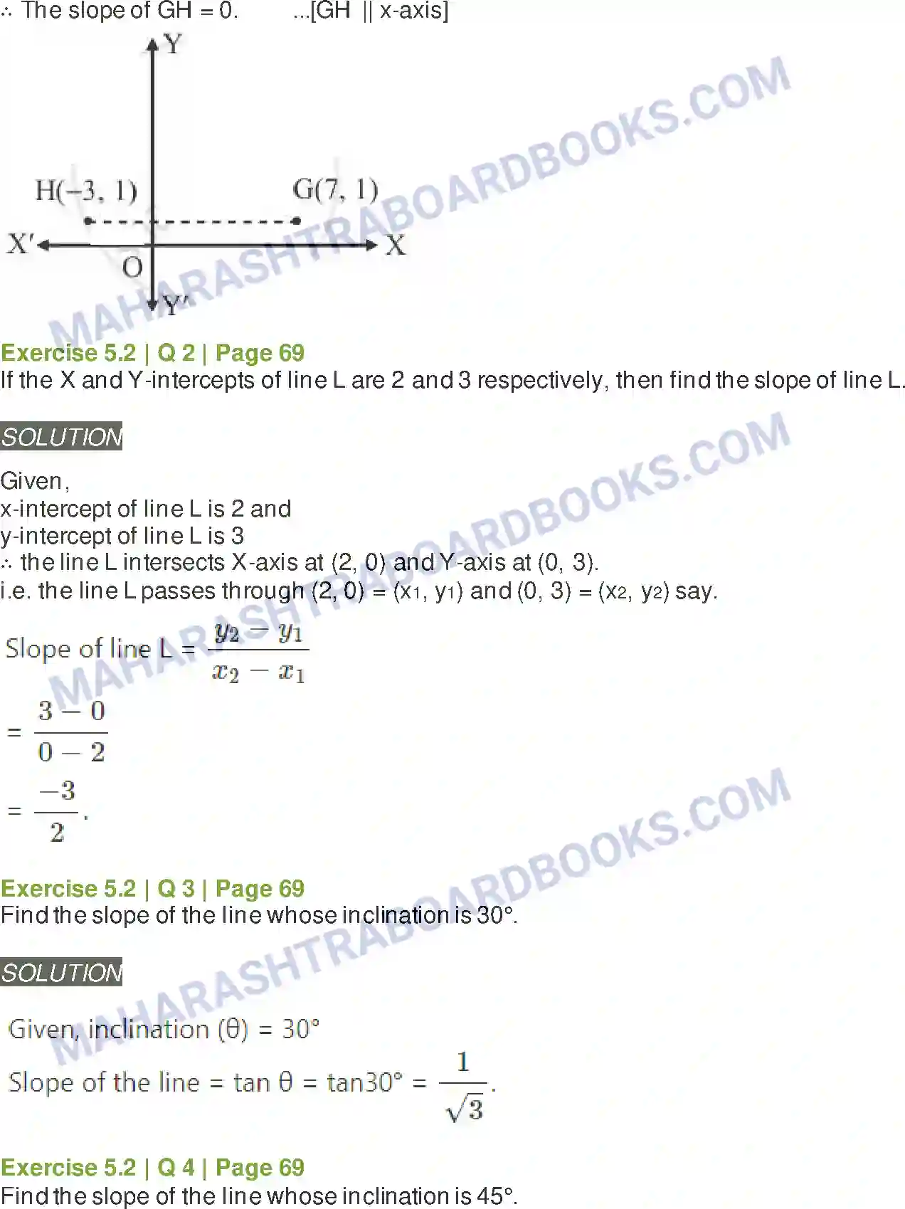 Maharashtra Board Solution Class-11 Mathematics+&+Statistics+-+1 Locus and Straight Line Image 8