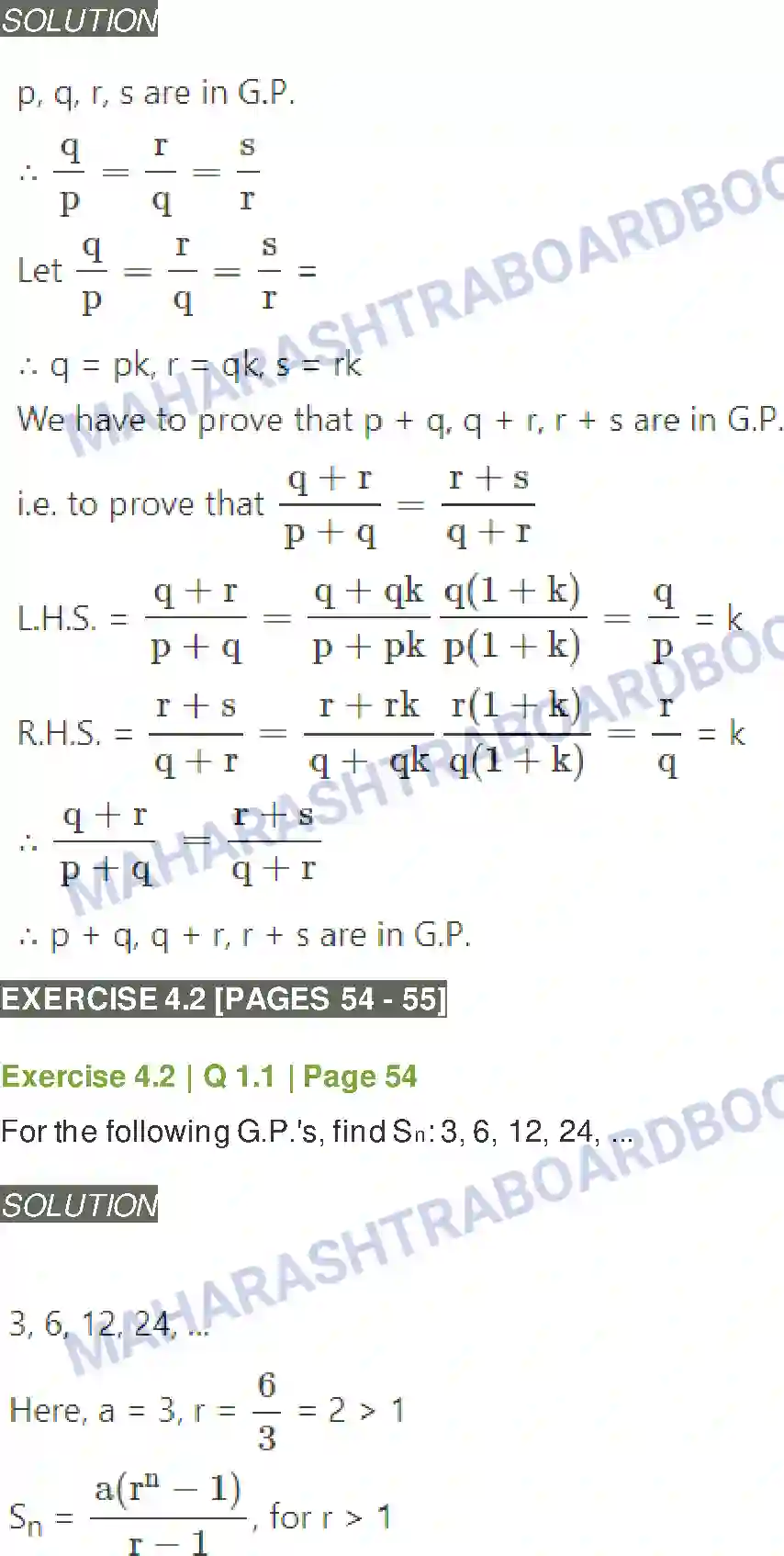 Maharashtra Board Solution Class-11 Mathematics+&+Statistics+-+1 Sequences and Series Image 12