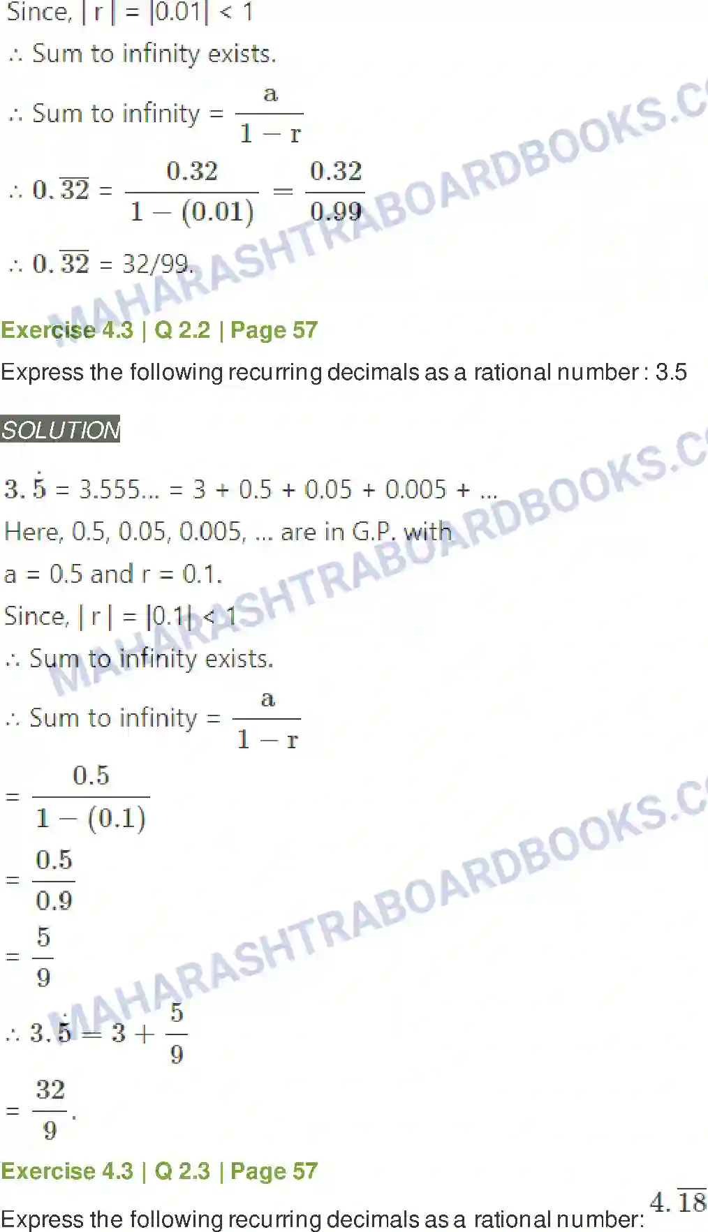 Maharashtra Board Solution Class-11 Mathematics+&+Statistics+-+1 Sequences and Series Image 28