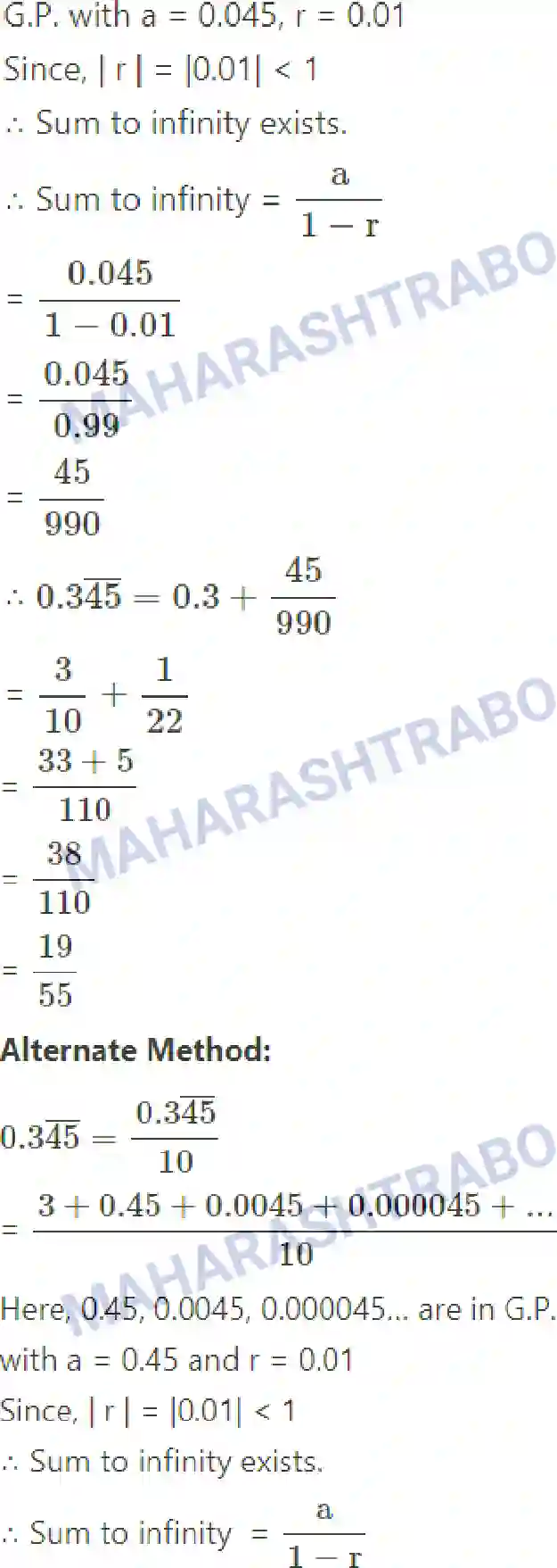 Maharashtra Board Solution Class-11 Mathematics+&+Statistics+-+1 Sequences and Series Image 30
