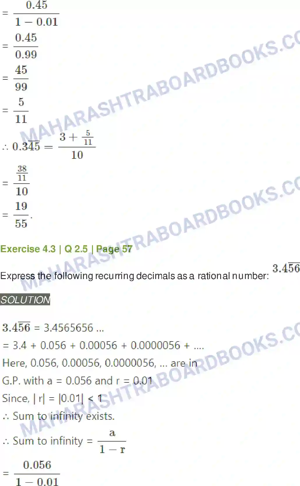 Maharashtra Board Solution Class-11 Mathematics+&+Statistics+-+1 Sequences and Series Image 31