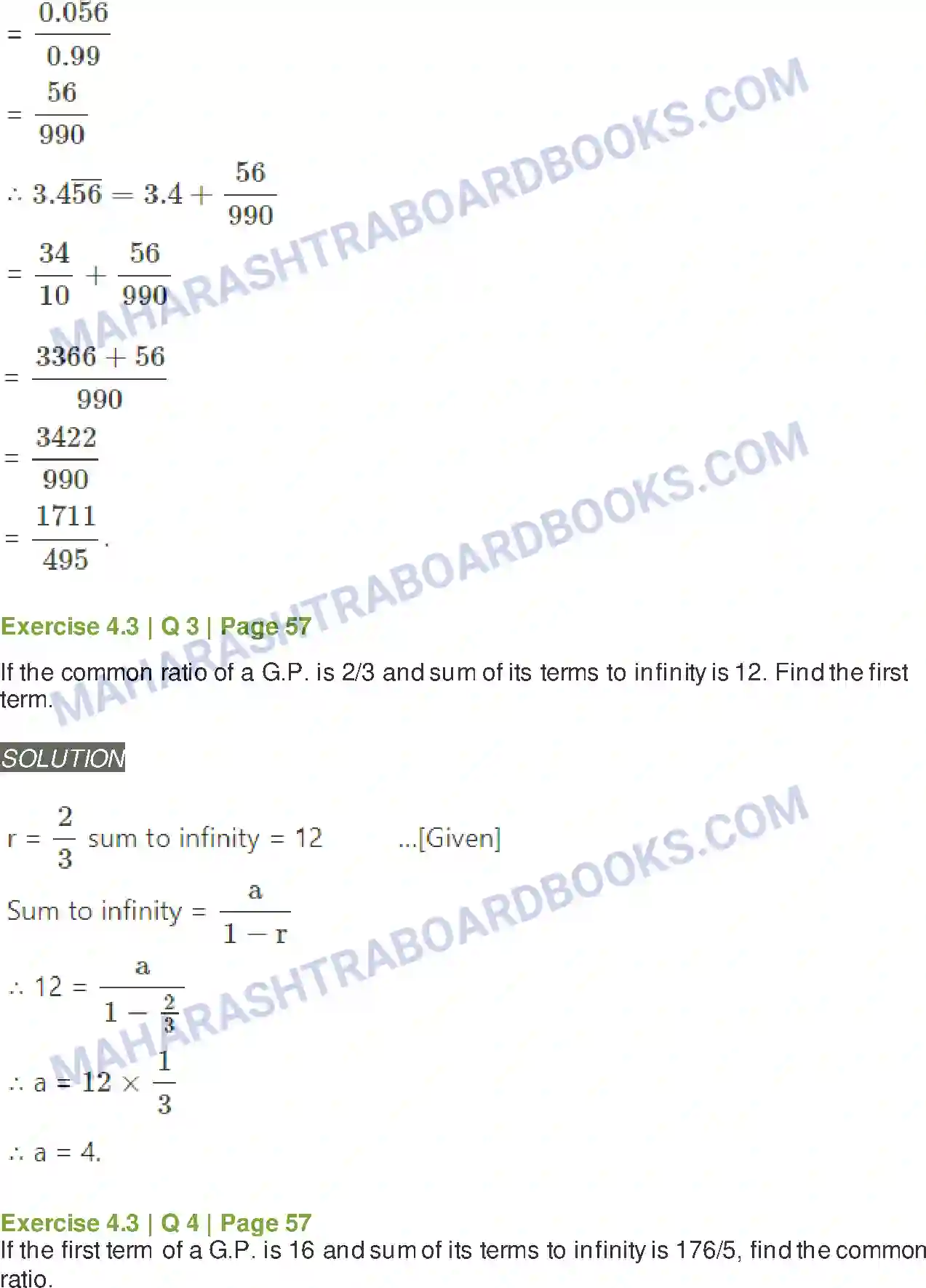 Maharashtra Board Solution Class-11 Mathematics+&+Statistics+-+1 Sequences and Series Image 32