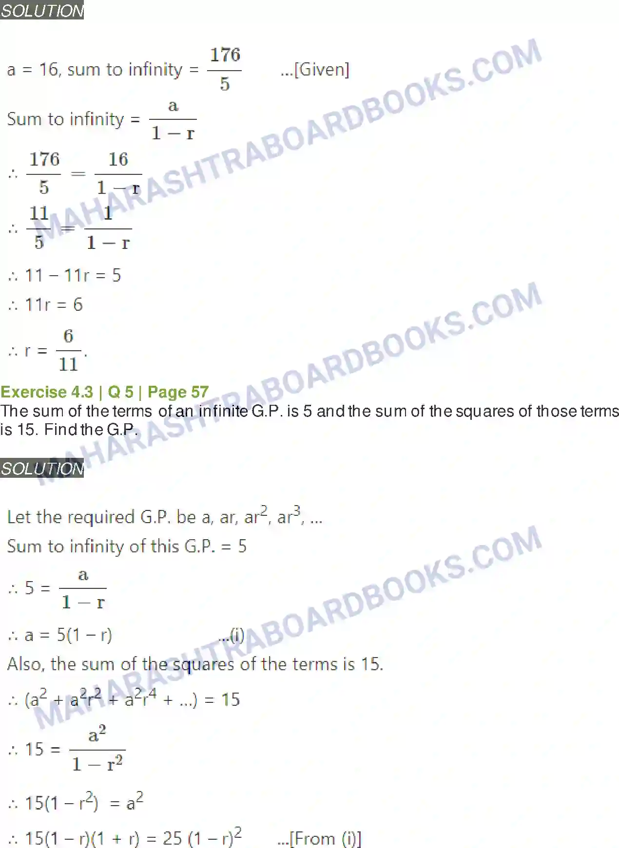 Maharashtra Board Solution Class-11 Mathematics+&+Statistics+-+1 Sequences and Series Image 33