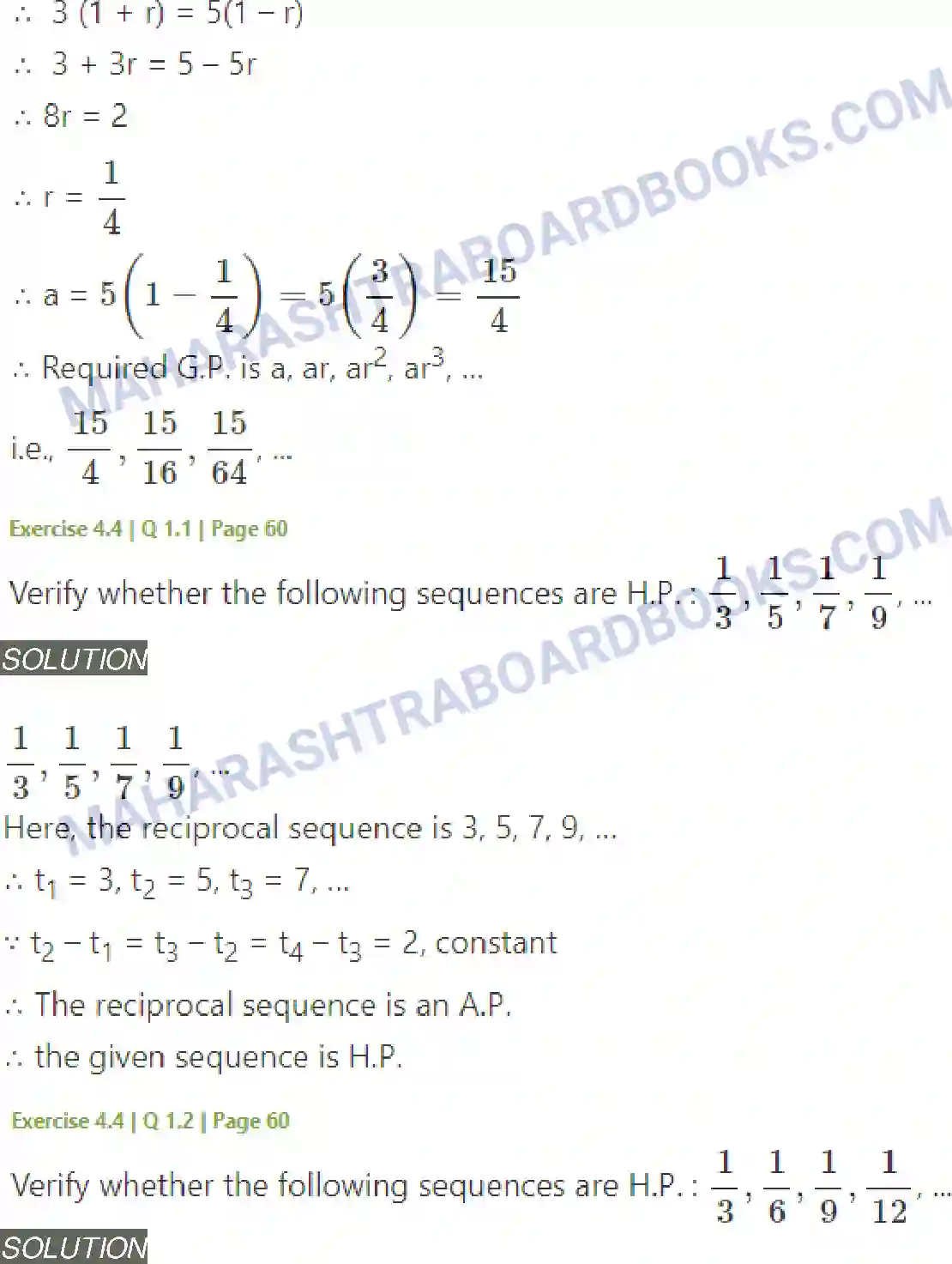 Maharashtra Board Solution Class-11 Mathematics+&+Statistics+-+1 Sequences and Series Image 34