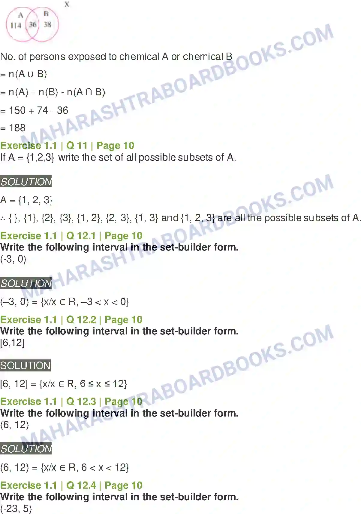 Maharashtra Board Solution Class-11 Mathematics+&+Statistics+-+1 Sets and Relations Image 13