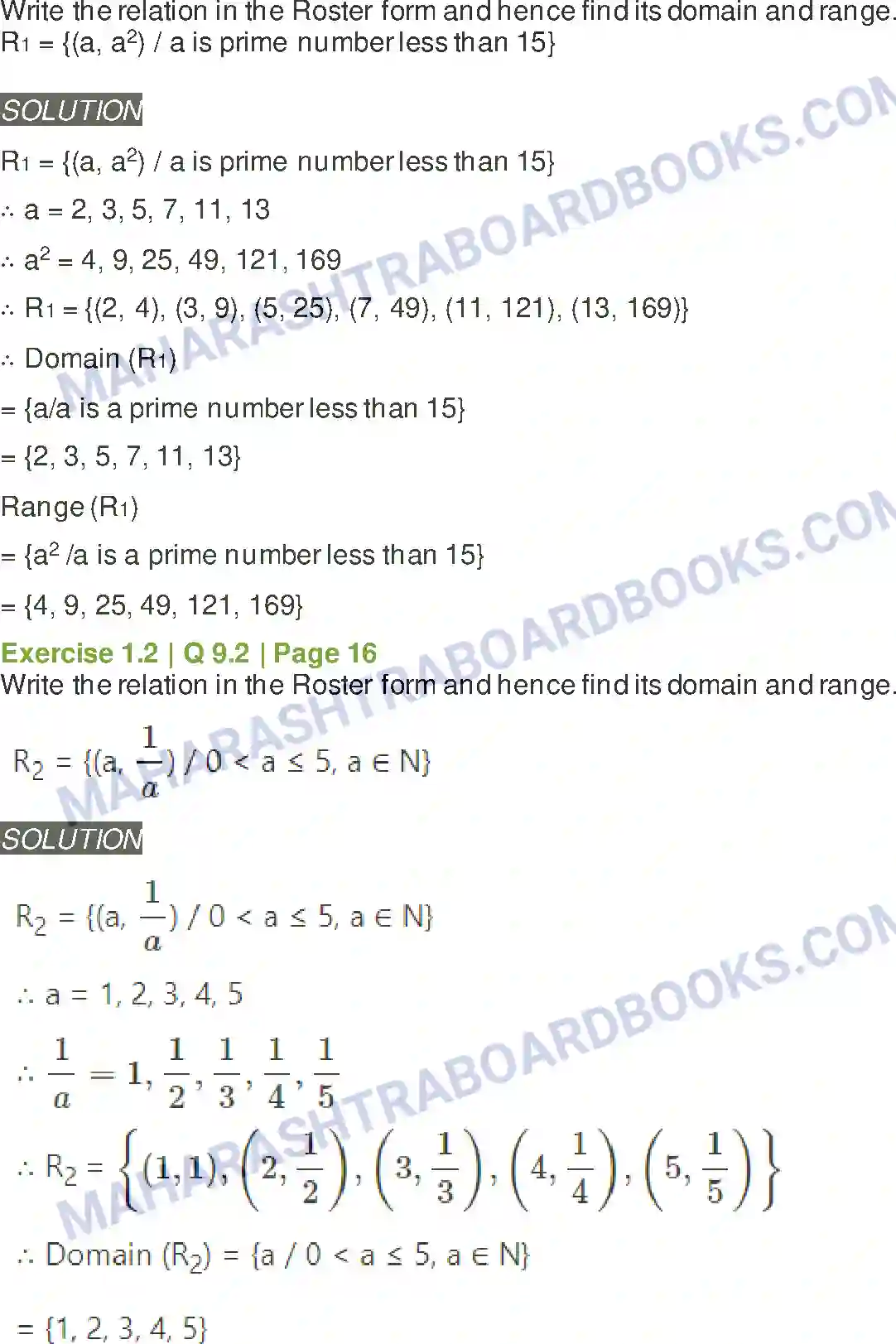 Maharashtra Board Solution Class-11 Mathematics+&+Statistics+-+1 Sets and Relations Image 19