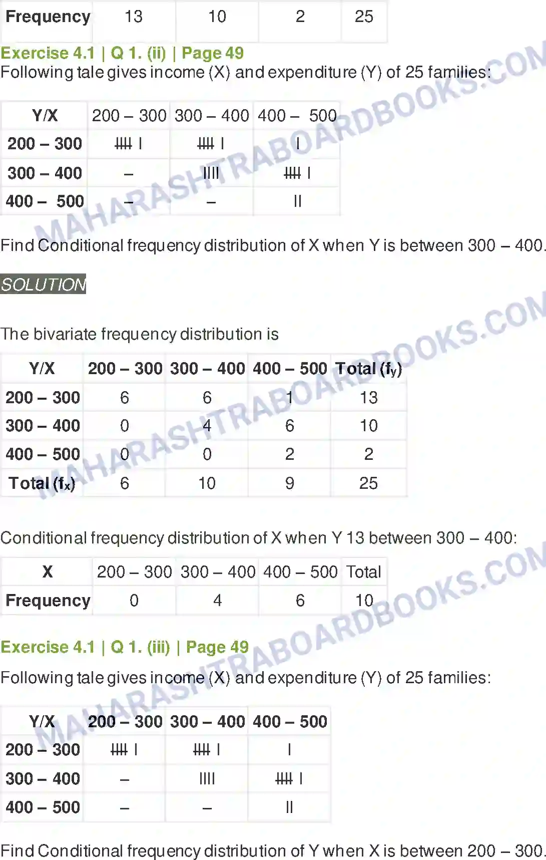 Maharashtra Board Solution Class-11 Mathematics+&+Statistics+-+2 Bivariate Frequency Distribution & Chi Square Statistic Image 2