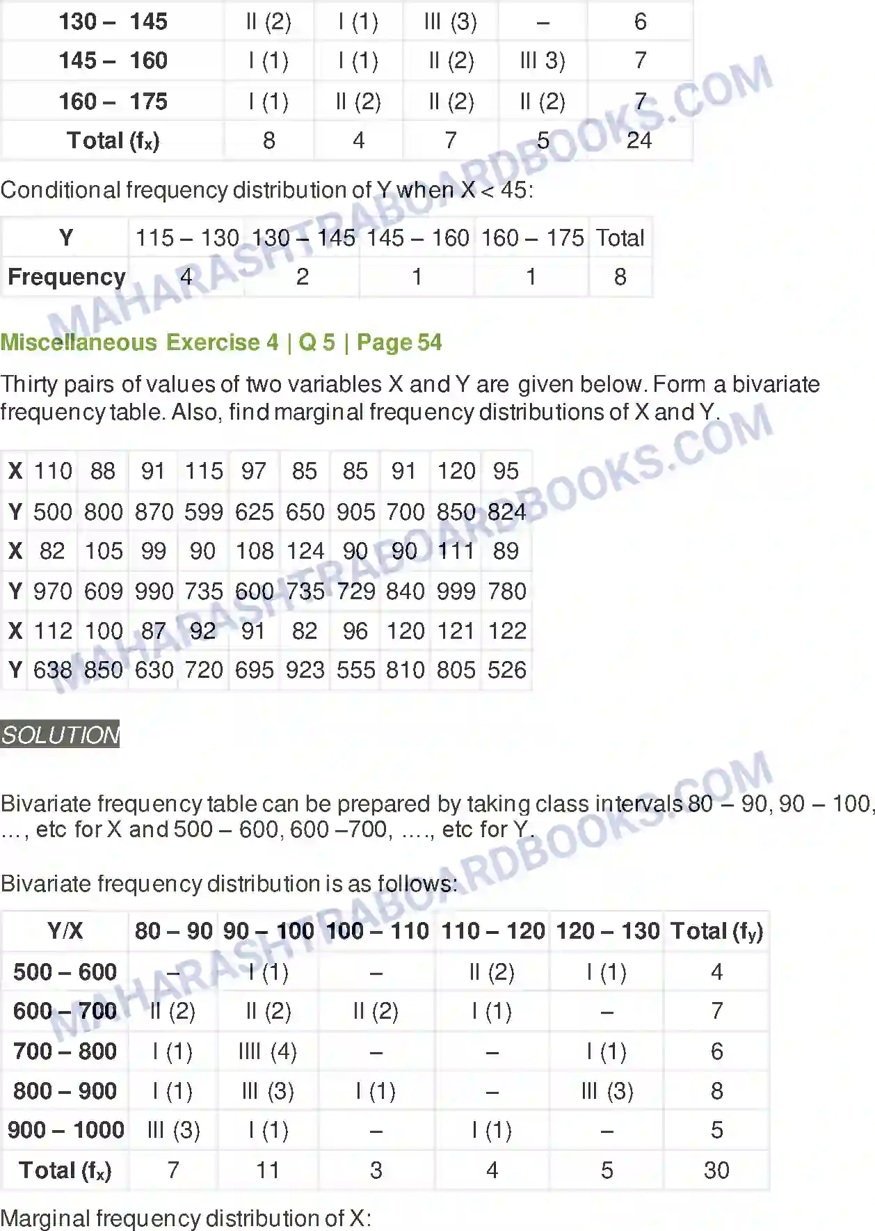 Maharashtra Board Solution Class-11 Mathematics+&+Statistics+-+2 Bivariate Frequency Distribution & Chi Square Statistic Image 27