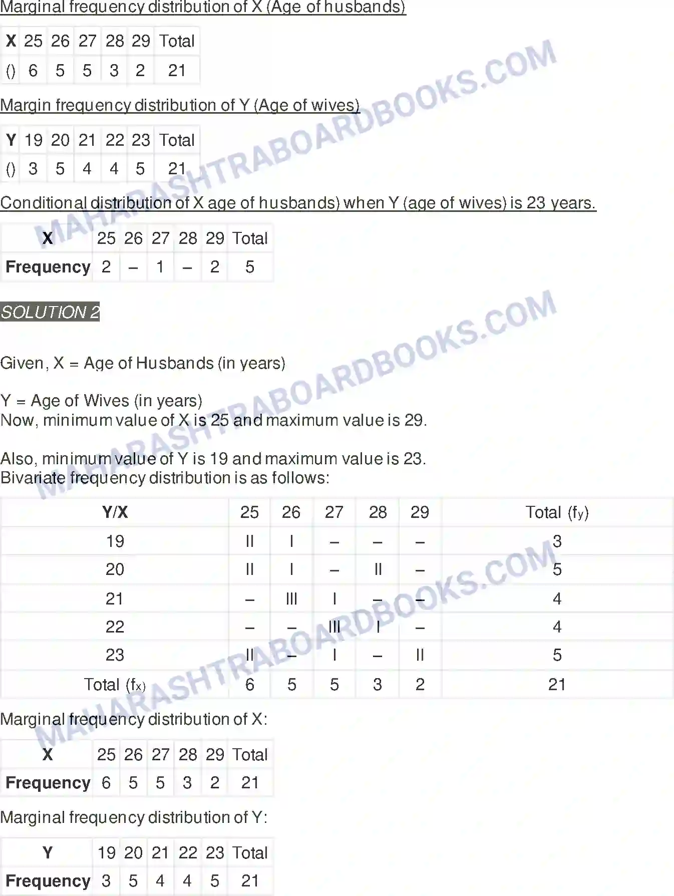 Maharashtra Board Solution Class-11 Mathematics+&+Statistics+-+2 Bivariate Frequency Distribution & Chi Square Statistic Image 6