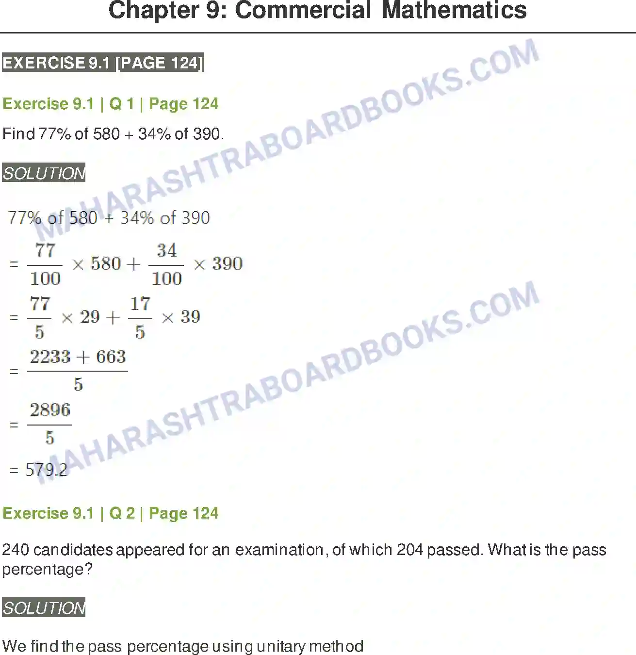 Maharashtra Board Solution Class-11 Mathematics+&+Statistics+-+2 Commercial Mathematics Image 1