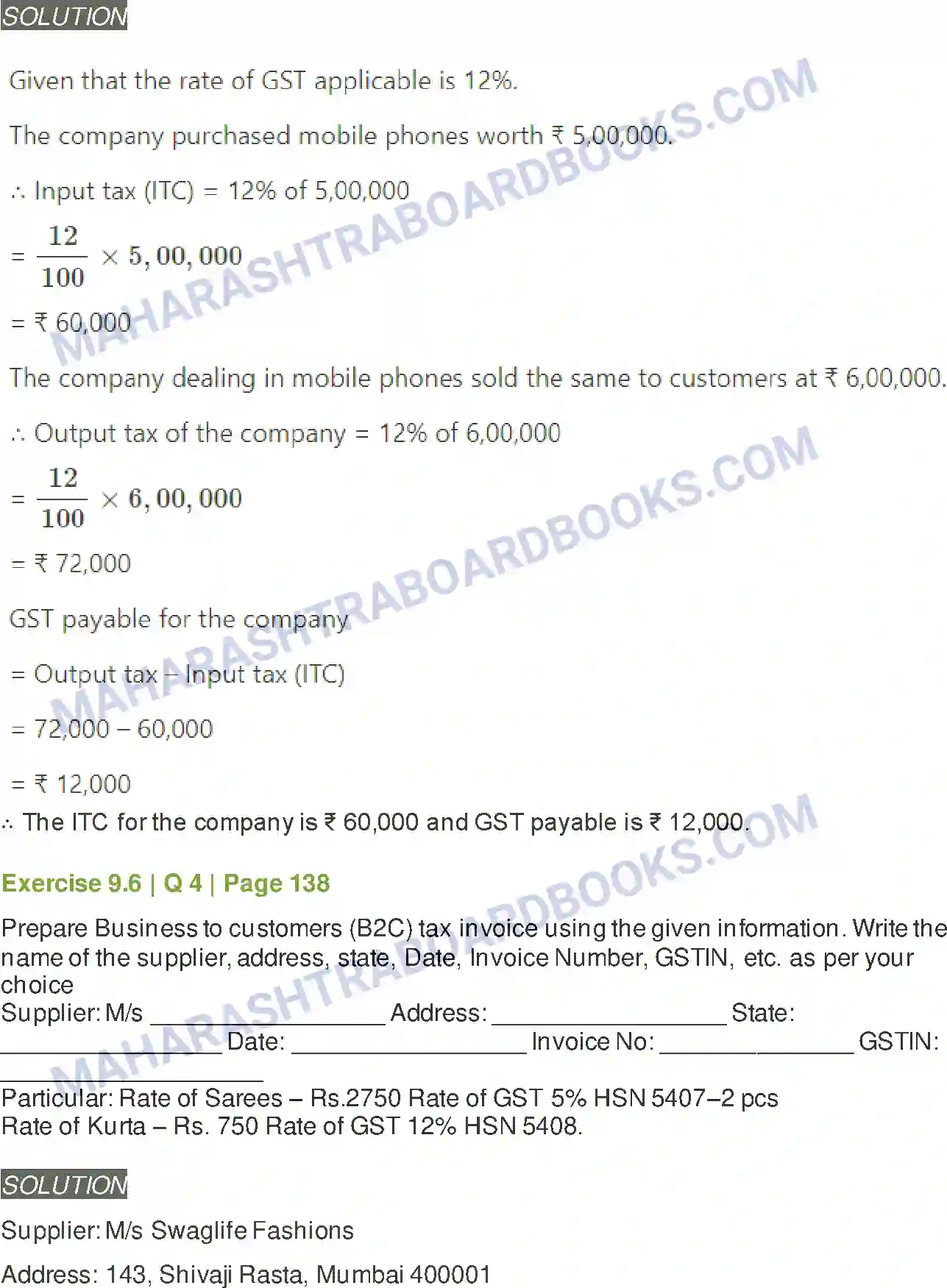 Maharashtra Board Solution Class-11 Mathematics+&+Statistics+-+2 Commercial Mathematics Image 50