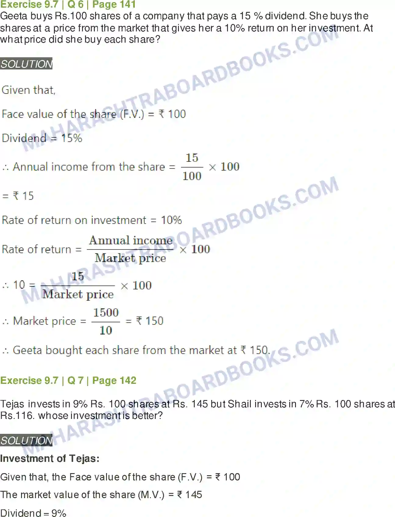 Maharashtra Board Solution Class-11 Mathematics+&+Statistics+-+2 Commercial Mathematics Image 62