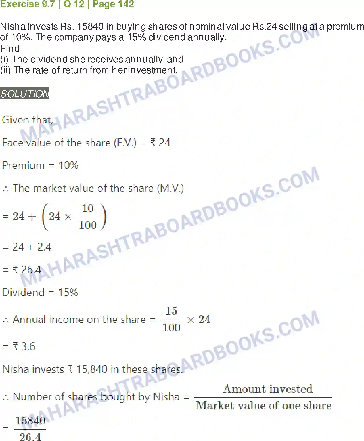 Maharashtra Board Solution Class-11 Mathematics+&+Statistics+-+2 Commercial Mathematics Image 68