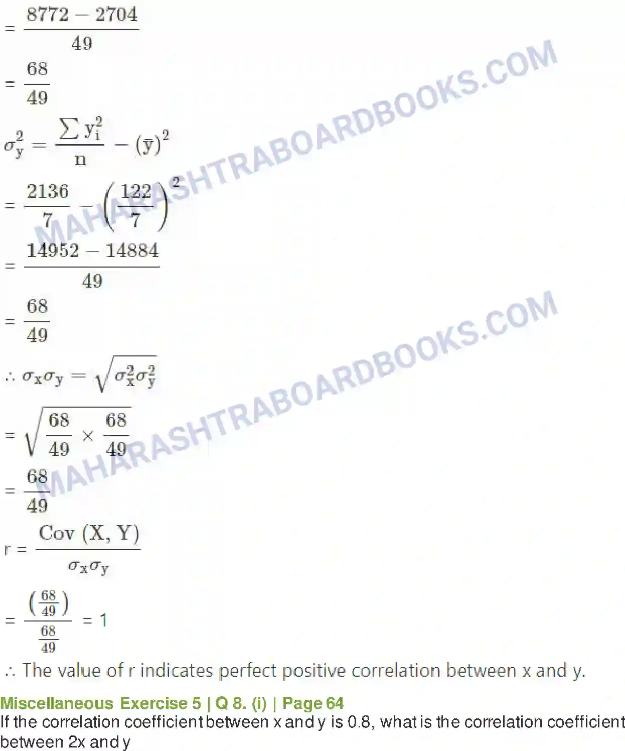 Maharashtra Board Solution Class-11 Mathematics+&+Statistics+-+2 Correlation Image 21