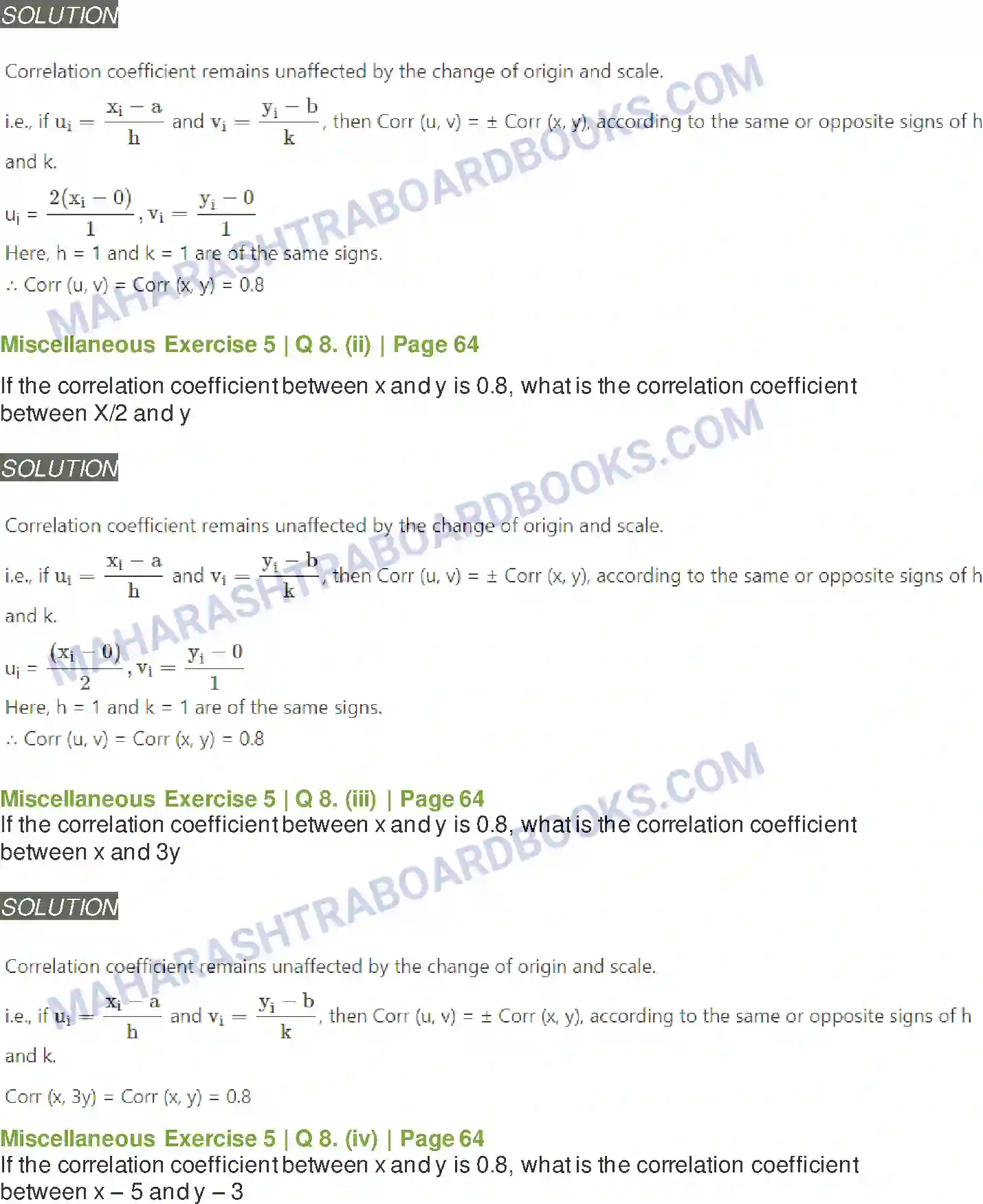 Maharashtra Board Solution Class-11 Mathematics+&+Statistics+-+2 Correlation Image 22