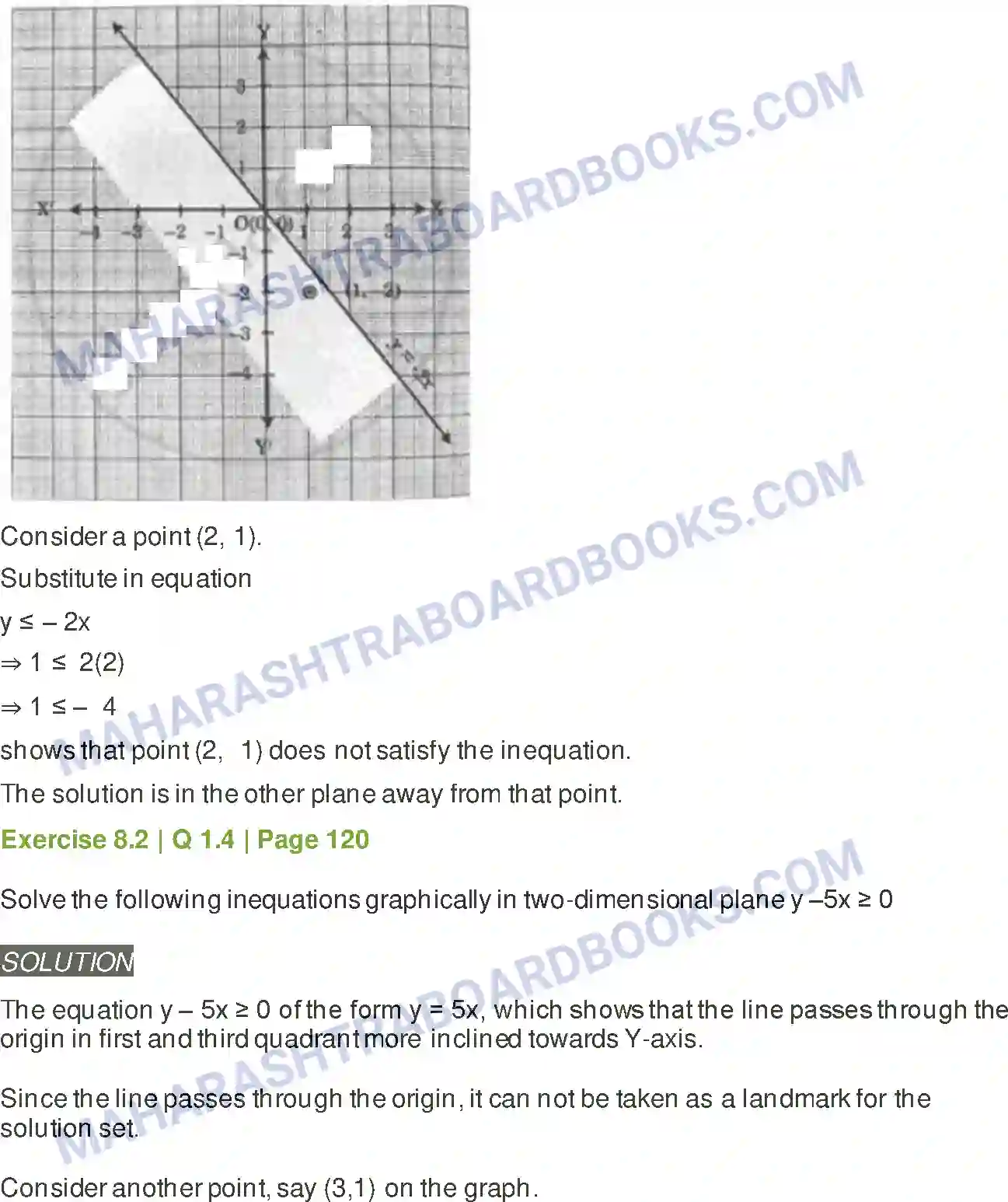 Maharashtra Board Solution class-11 Mathematics+&+Statistics+-+2 Linear Inequations Image 19