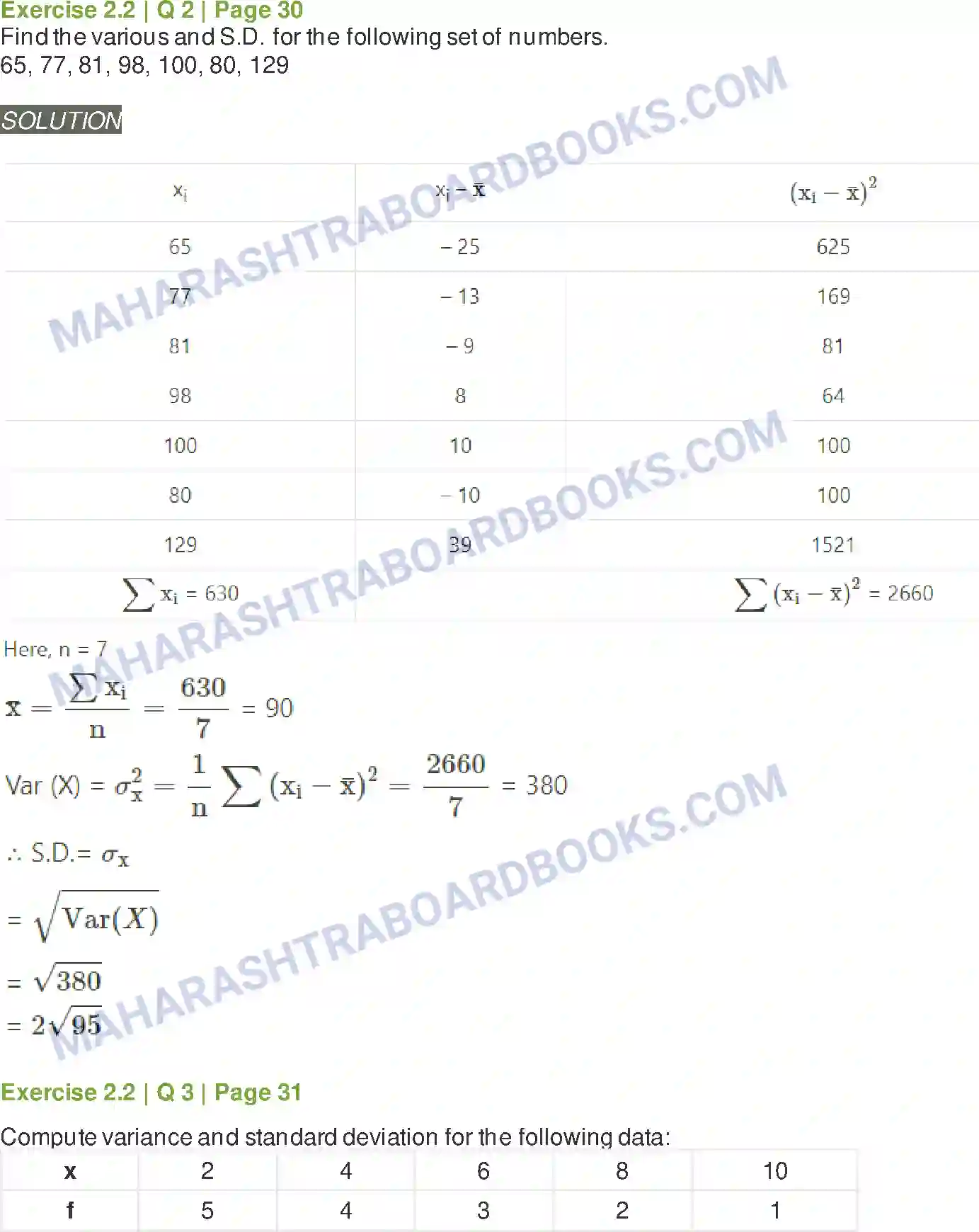 Maharashtra Board Solution class-11 Mathematics+&+Statistics+-+2 Measures of Dispersion Image 12