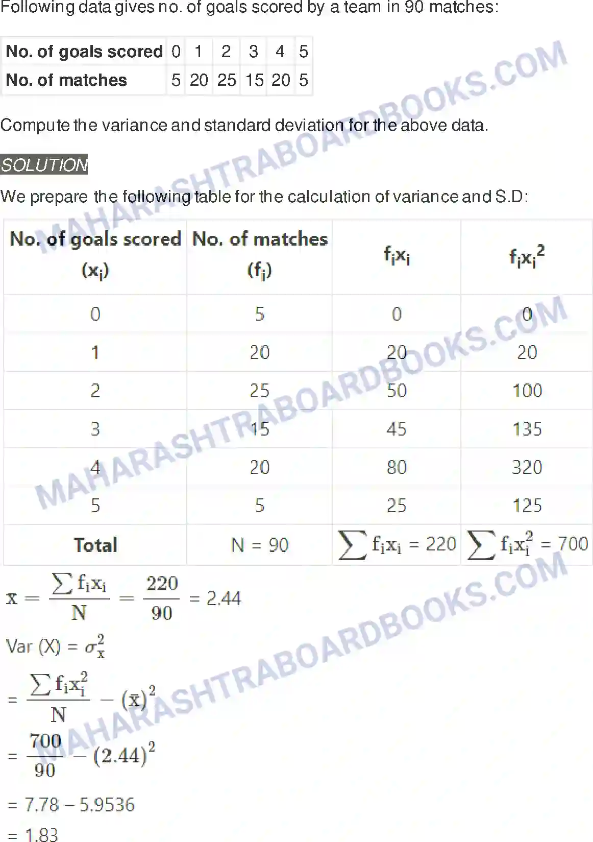 Maharashtra Board Solution class-11 Mathematics+&+Statistics+-+2 Measures of Dispersion Image 44