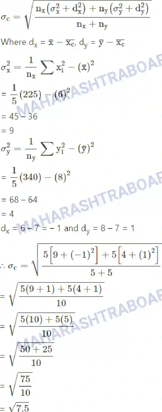 Maharashtra Board Solution class-11 Mathematics+&+Statistics+-+2 Measures of Dispersion Image 53