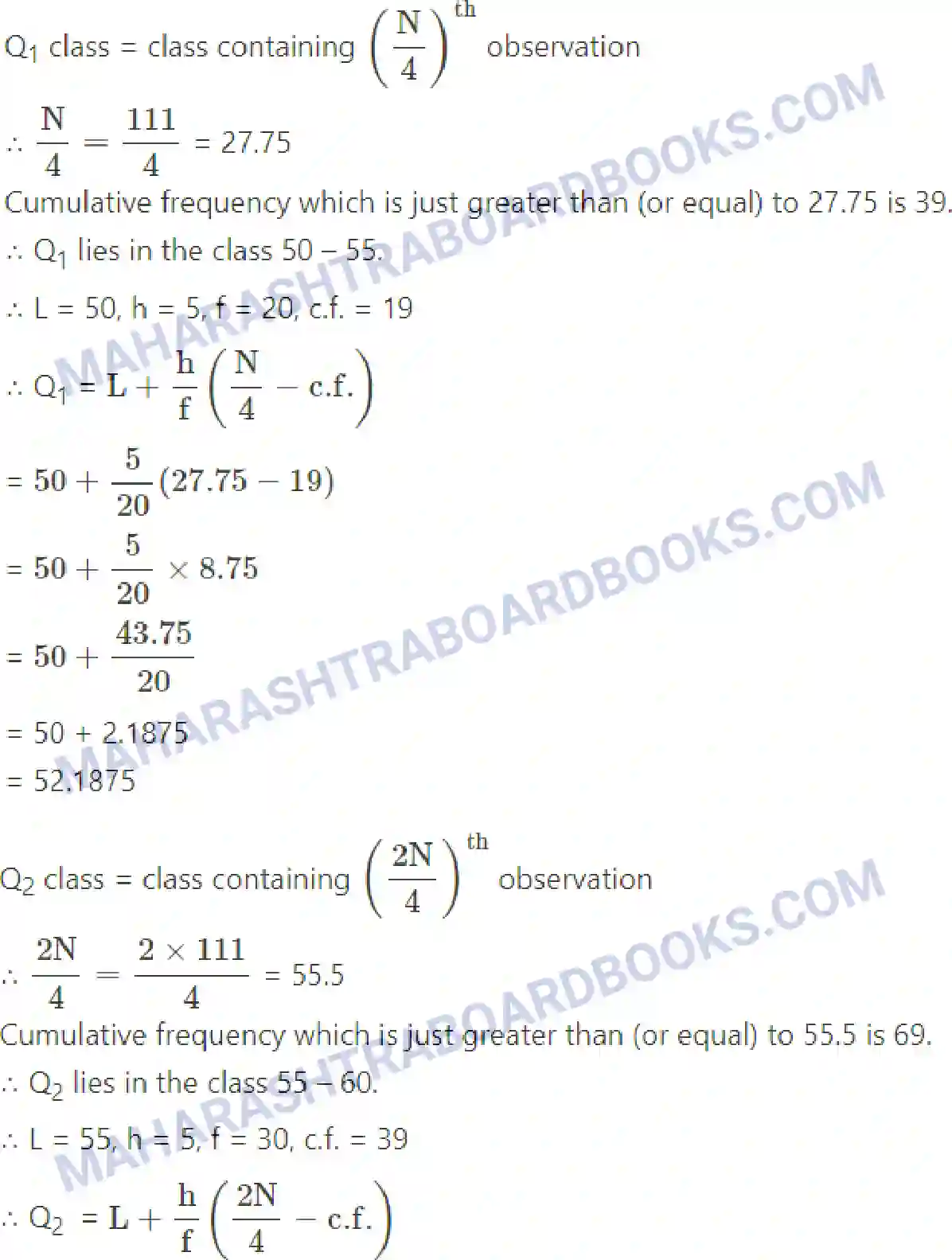 Maharashtra Board Solution Class-11 Mathematics+&+Statistics+-+2 Partition Values Image 81