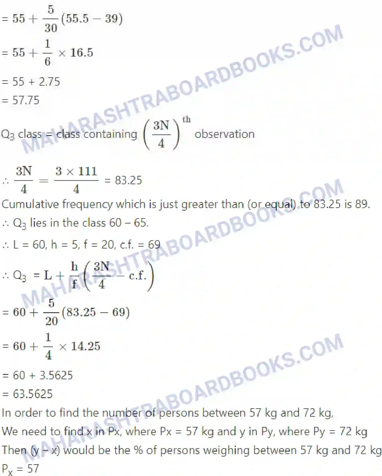 Maharashtra Board Solution Class-11 Mathematics+&+Statistics+-+2 Partition Values Image 82