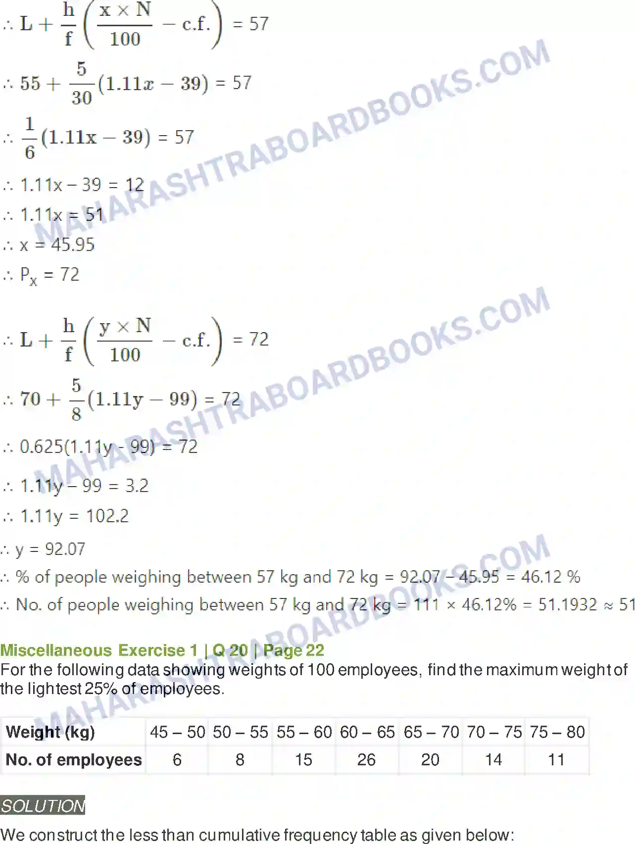 Maharashtra Board Solution Class-11 Mathematics+&+Statistics+-+2 Partition Values Image 83