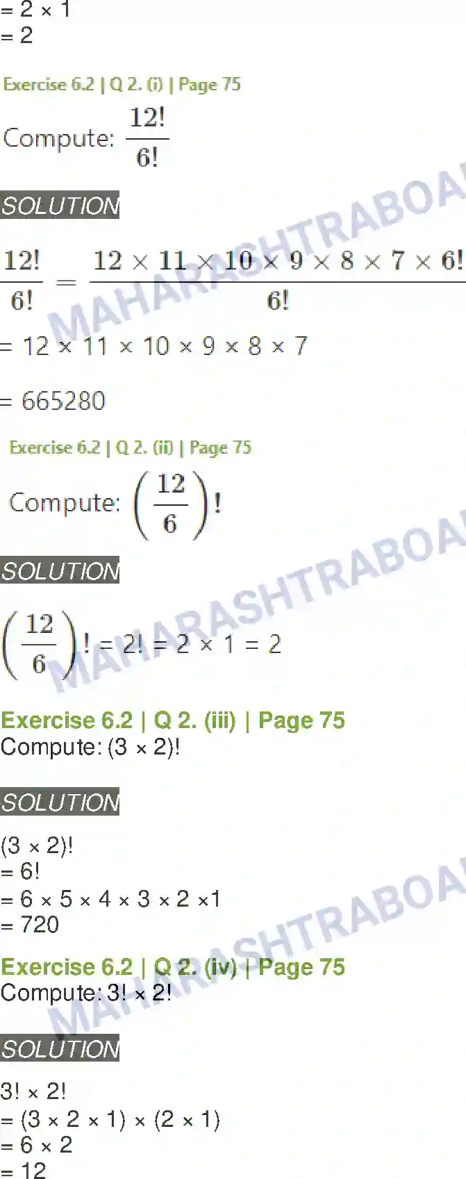 Maharashtra Board Solution class-11 Mathematics+&+Statistics+-+2 Permutations and Combinations Image 10