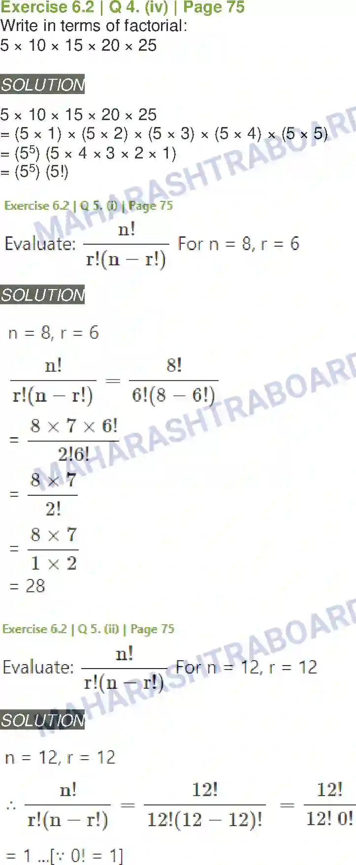 Maharashtra Board Solution class-11 Mathematics+&+Statistics+-+2 Permutations and Combinations Image 14