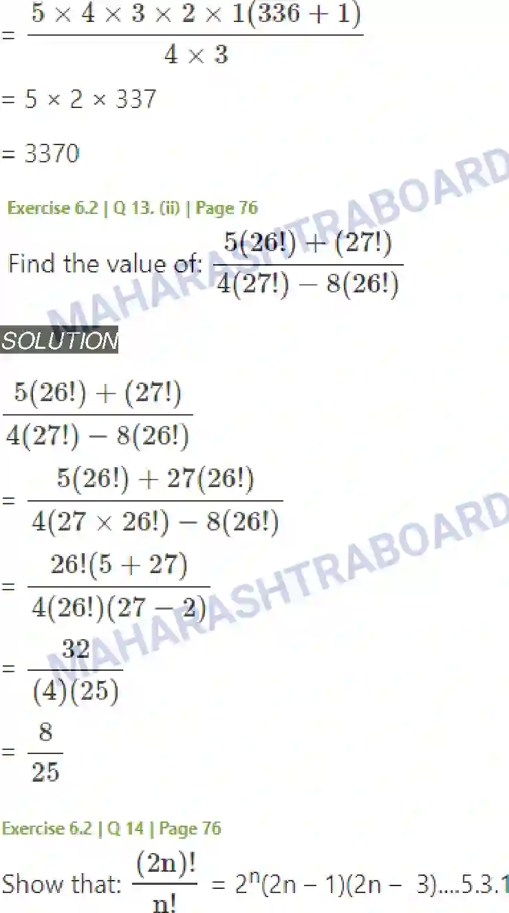 Maharashtra Board Solution class-11 Mathematics+&+Statistics+-+2 Permutations and Combinations Image 21