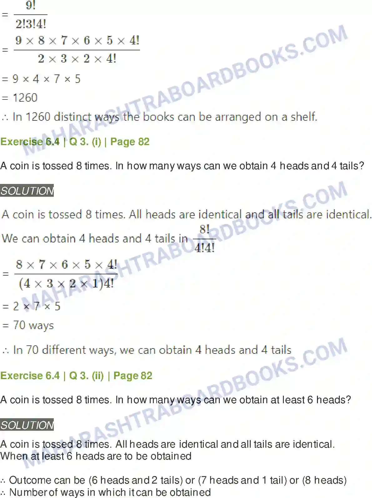 Maharashtra Board Solution class-11 Mathematics+&+Statistics+-+2 Permutations and Combinations Image 35