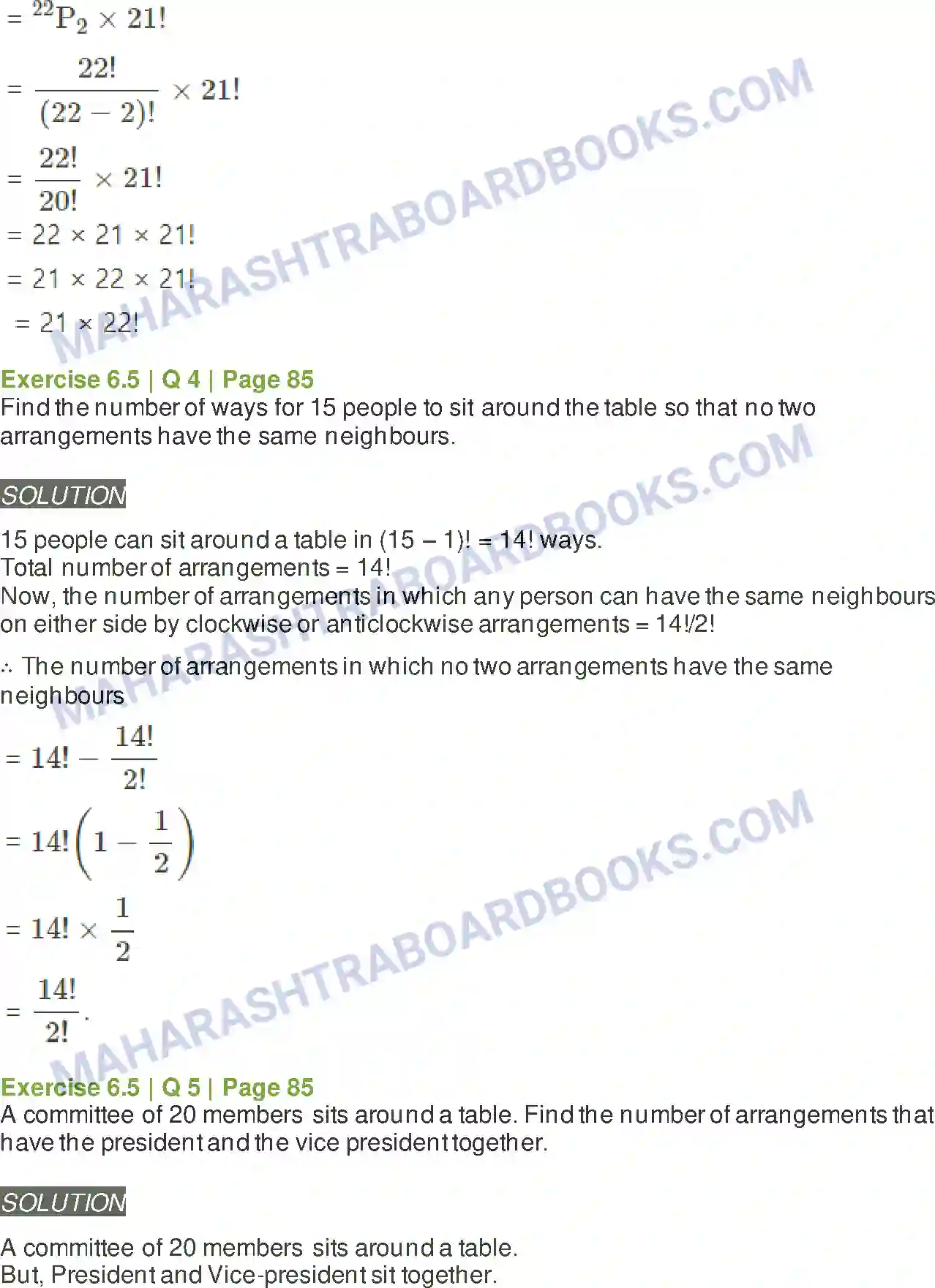 Maharashtra Board Solution class-11 Mathematics+&+Statistics+-+2 Permutations and Combinations Image 45